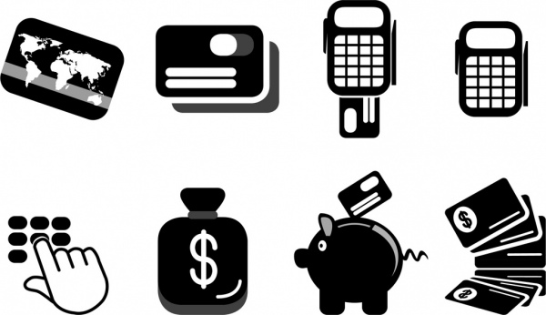 abbozzo di carta di credito disegno elementi simboli bianco nero