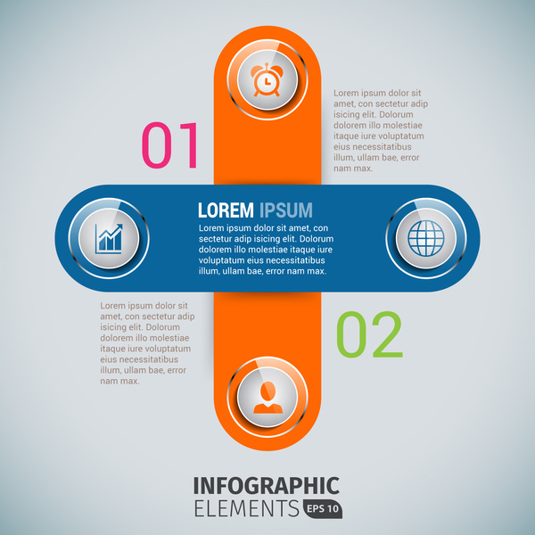 überqueren Sie Business-Infografiken-Vorlage