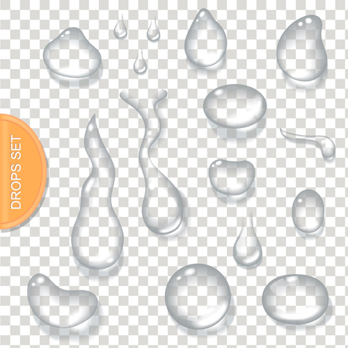 Ilustración de vector de gotas de agua cristalino