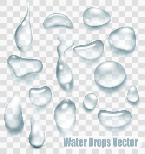кристально чистая вода падает векторные иллюстрации