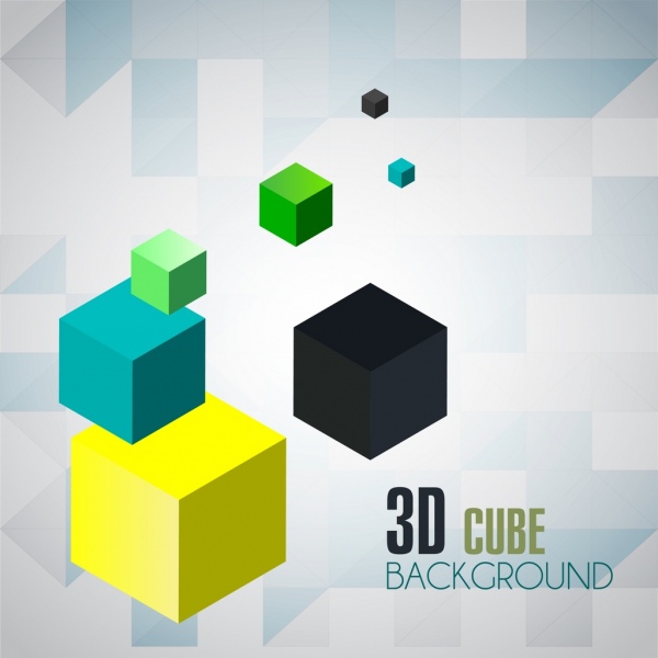 cube ตกแต่ง 3d สีสันพื้นหลัง