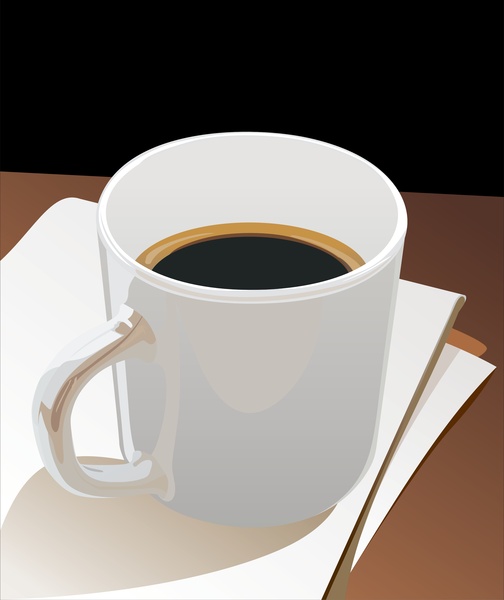 tasse de café noir vecteur
