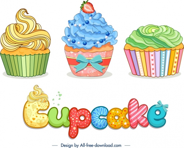 Cupcake Reklam Afişi Renkli Zarif Dekor