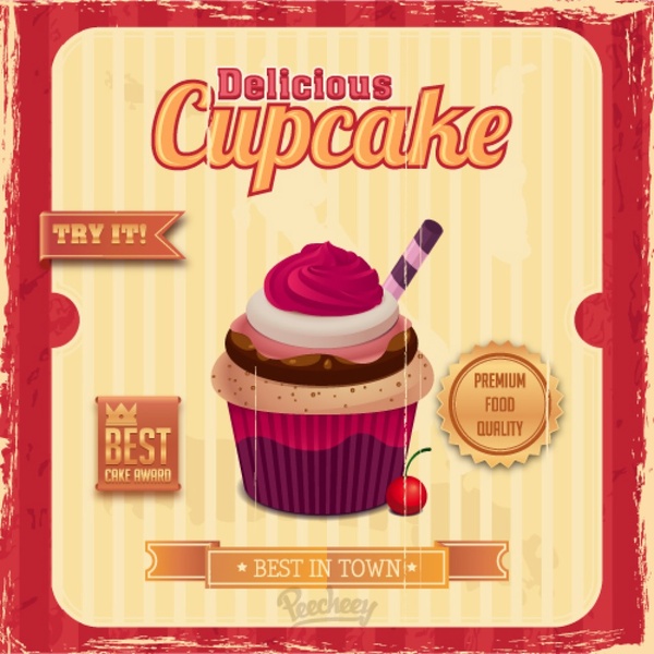 Cupcake Retro-poster