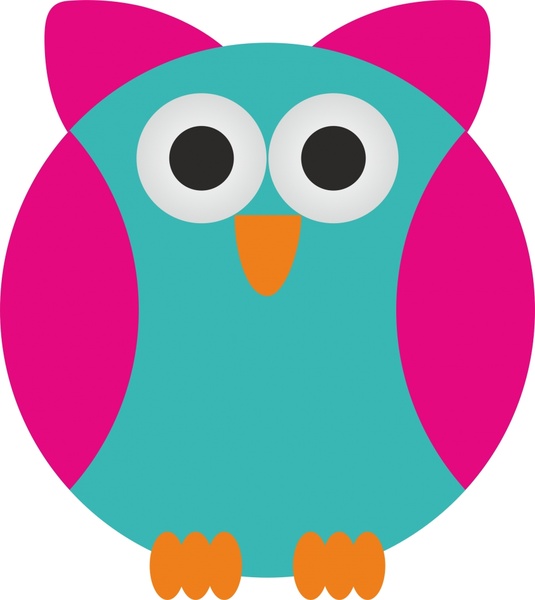 ilustrasi vektor lucu owl abstrak dengan gaya kartun