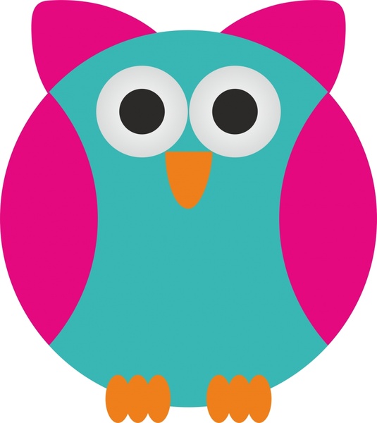 illustration vectorielle mignon hibou abstrait avec style cartoon