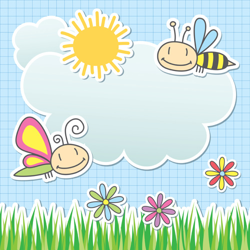 Cute Baby Backgrounds Vector
