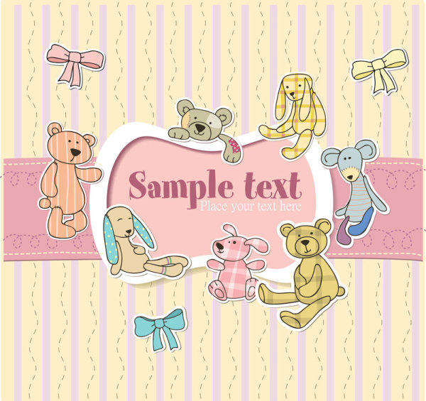 süße Baby Bilder mit Text-Label vector