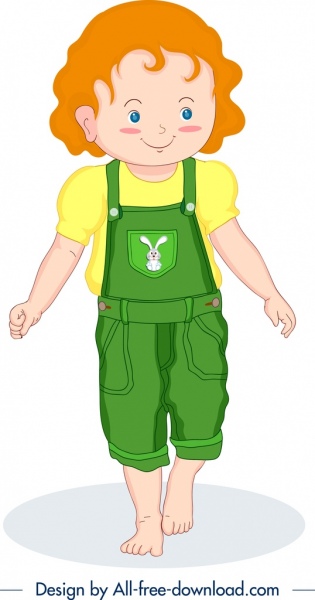 personagem de desenho animado de bebê fofo ícone colorido