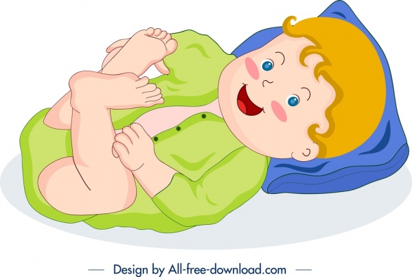 ícone de bebê bonito colorido personagem de desenho animado