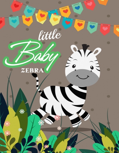 Cute Baby Zebra Drawing Colored Cartoon Design-vector Abstract-free Vector  Free Download