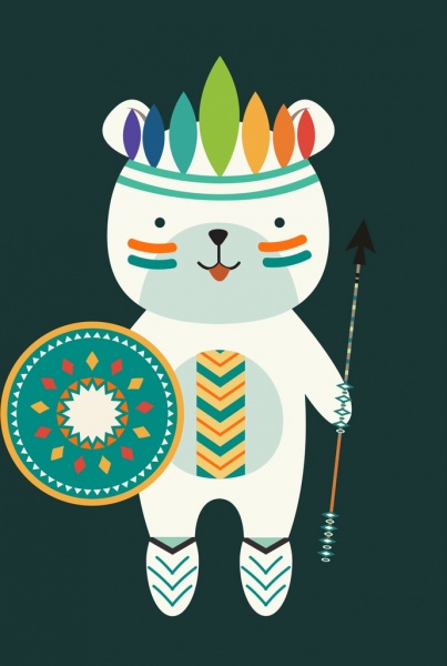beruang lucu ikon suku membuat dekorasi