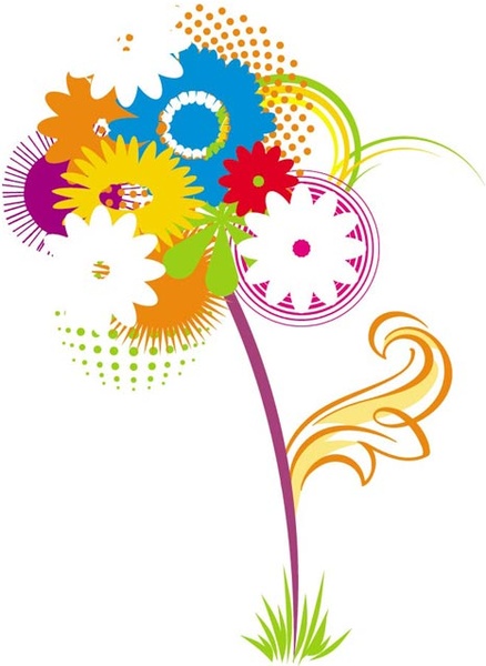 joli bouquet de fleurs design éléments vector illustration