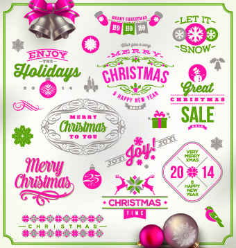 Sevimli Noel tatil etiketler vektör tasarımı