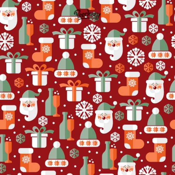 Cute Christmas Seamless Background