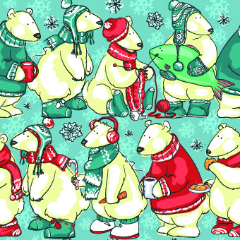 かわいいクリスマス小動物ベクター セット