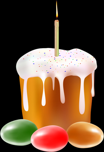 귀여운 부활절 케이크 벡터 디자인 그래픽