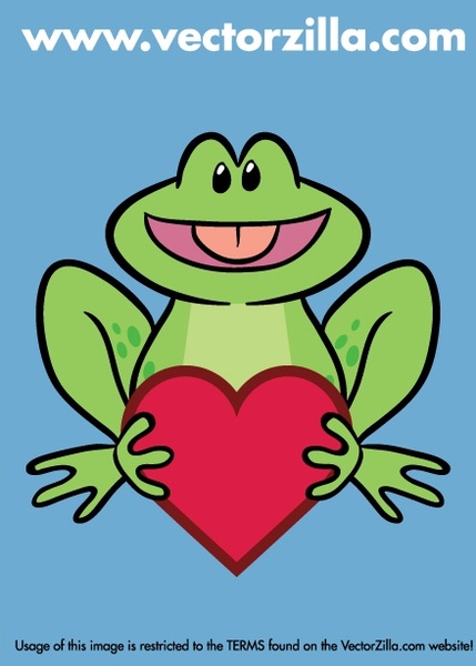 Cute Frog Holding A Heart