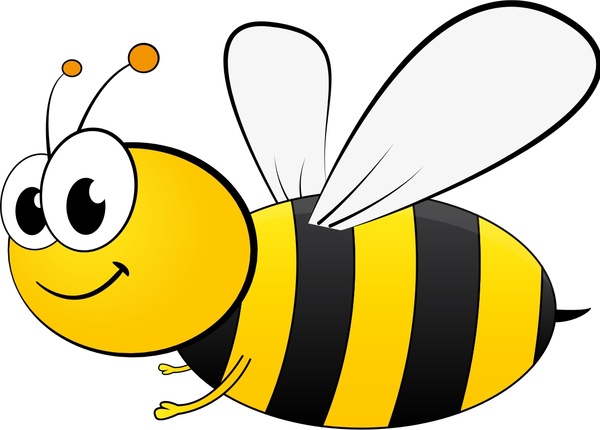 漫画のスタイルとかわいいミツバチ ベクトル図