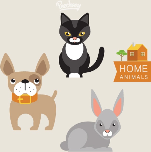 linda ilustración de mascotas domésticas