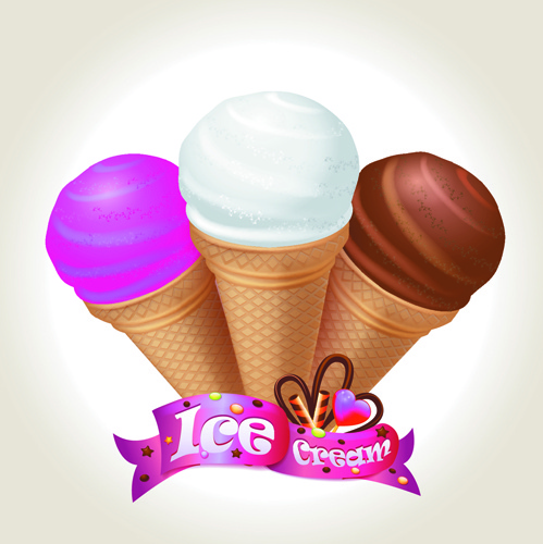 Cute Ice Cream Design Vector