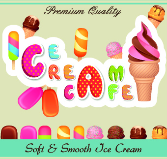 かわいいアイスクリームデザインベクトル