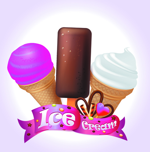 かわいいアイスクリームのデザインベクトル3