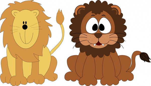 süße Löwen Vektor-Illustration mit Cartoon-Stil