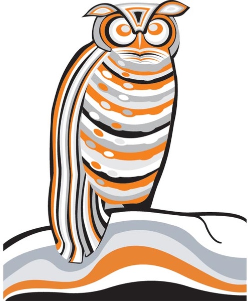Cute Orange Owl Vector