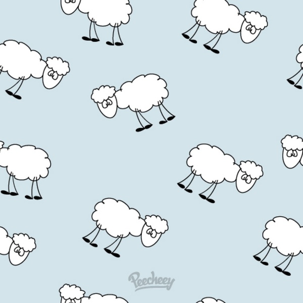 Симпатичные бесшовные handrawn Обои с овцами