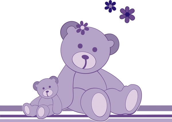 可愛的泰迪熊向量插圖與卡通風格