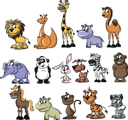 Cute Wild Animal Cartoon Style Vector-vector Cartoon-free Vector Free  Download