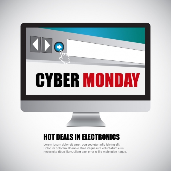 vendas de Cyber segunda-feira banner decoração de interface de computador