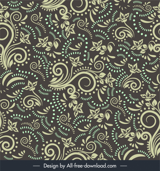 damasco patrón floral boceto repitiendo diseño desordenado
