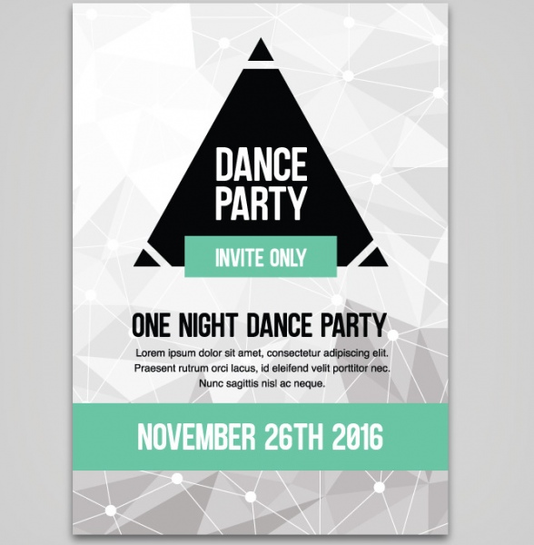 dança festa polígono abstrato design de cartaz