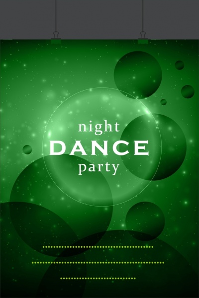 댄스 파티 배너 밝은 녹색 원형 장식