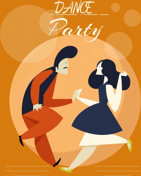 dança festa banner dançarino ícones personagens dos desenhos animados