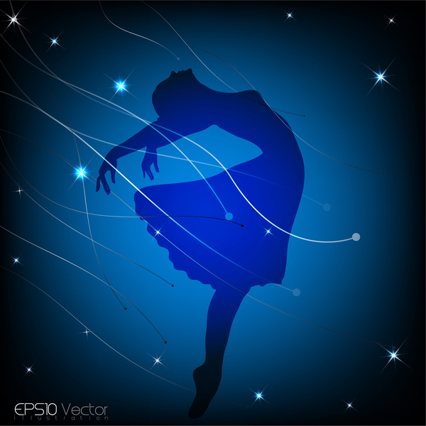 Dancing Girl Silhouette Hintergrund