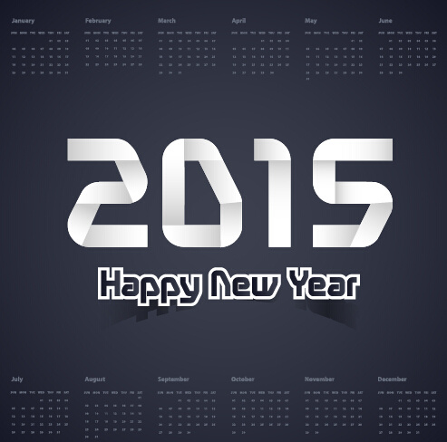 vectores de año nuevo de color oscuro calendar15