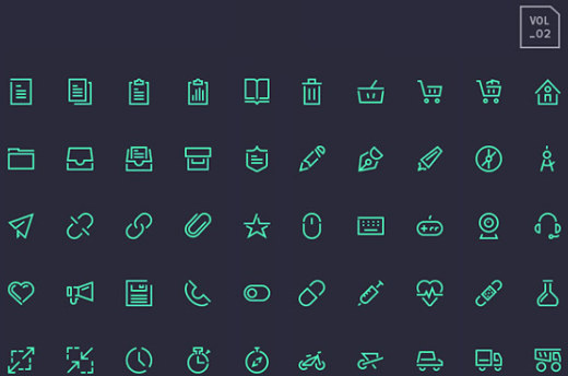 ícones do sistema linha verde escuro