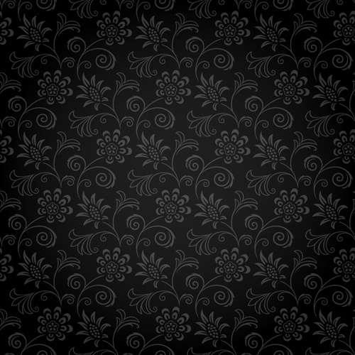 어두운 화려한 꽃 원활한 패턴 벡터