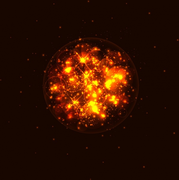 projeto do bokeh laranja espumante esfera fundo escuro