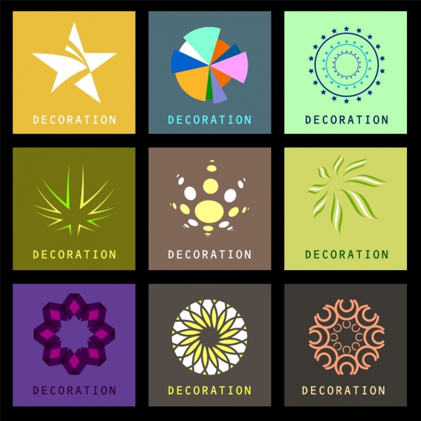 Dekor design-Elemente verschiedene bunte Symbole Isolierung
