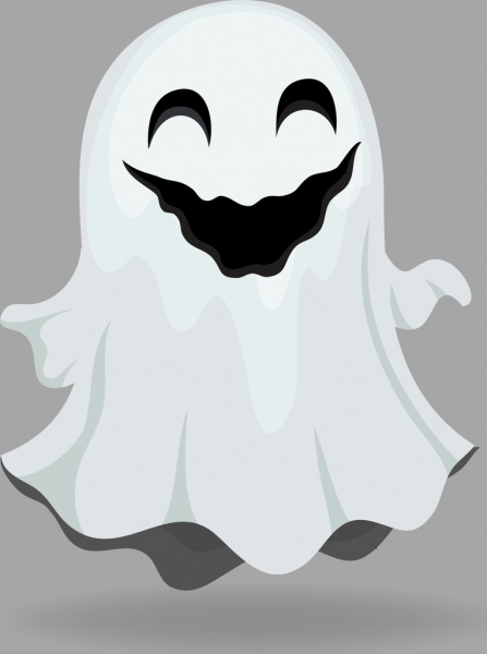 Decorado icono del fantasma gracioso estilo blanco diseño 3D
