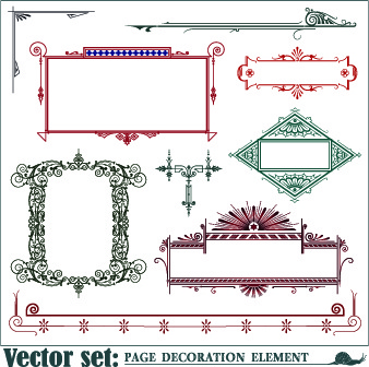 Decoracion Marco elemento Vector Set