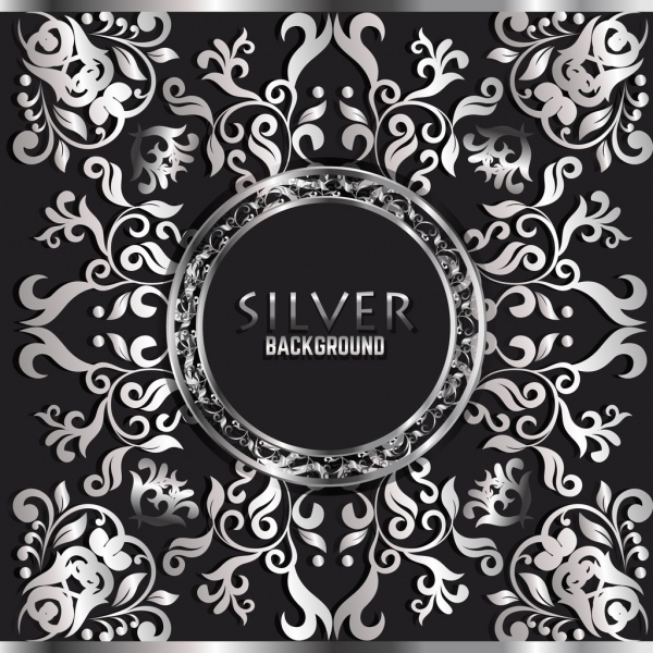 sfondo argento curve simmetriche decorazione classica decorazione