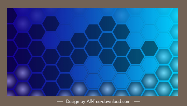 dekorative Hintergrund polygonale Waben Formen flach blau Design