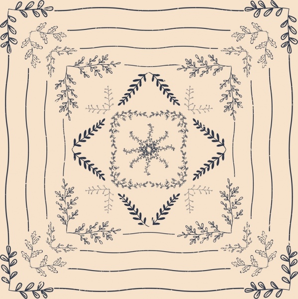 dekorativer Hintergrund symmetrische klassische Blätter ornament