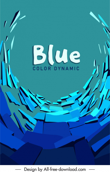 dekorative Hintergrundvorlage blau dynamische 3D Abstraktion