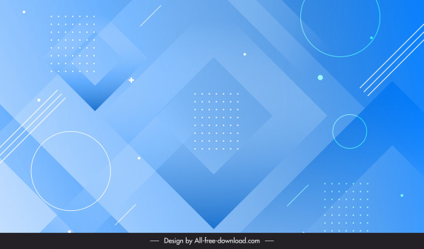 template latar belakang dekoratif geometri biru modern yang cerah